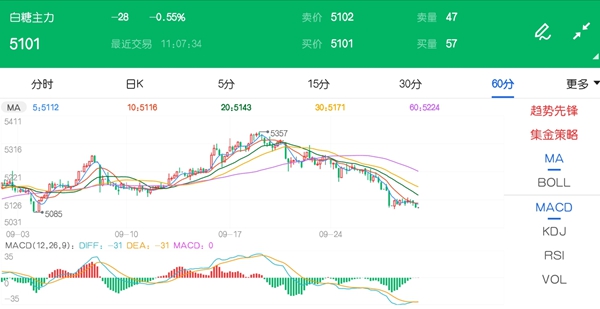 白糖期货价格受冲击 跌落5100附近寻支撑